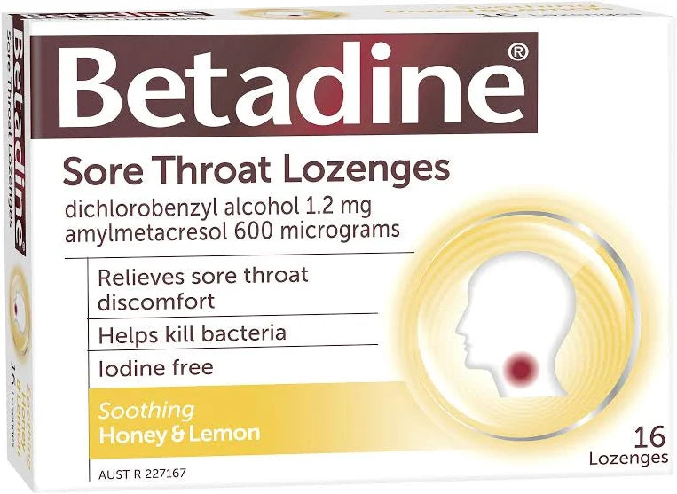 Betadine Lozenges Honey & Lemon 16s