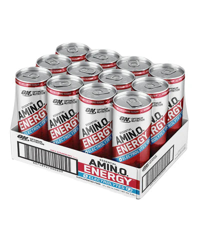 ON AMIN.O. ENERGY + ELECTROLYTES SPARKLING RTD  STRAWBERRY 355ML BOX of 12