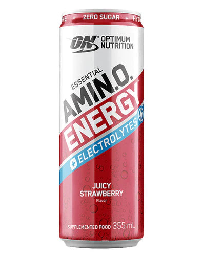 ON AMIN.O. ENERGY + ELECTROLYTES SPARKLING RTD  STRAWBERRY 355ML BOX of 12