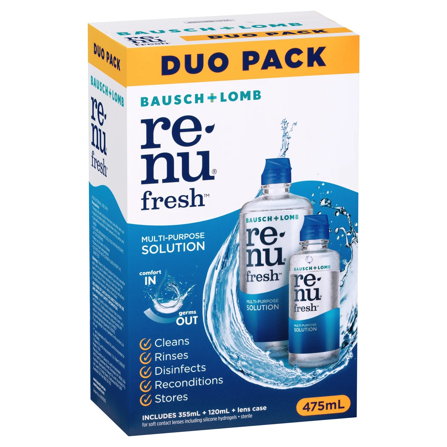 B&L Renu Fresh Multi Pur Duo 355ml+120ml+case