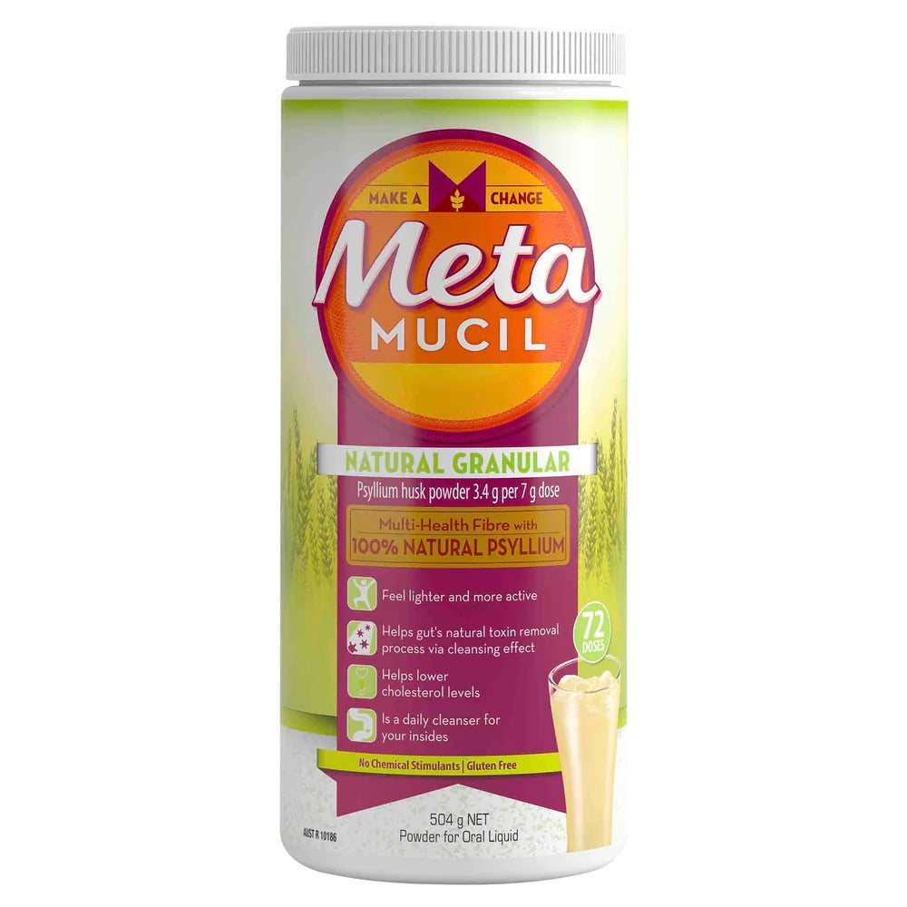 Metamucil Multi-Health Fibre with 100% Natural Psyllium - Natural Granular 504g