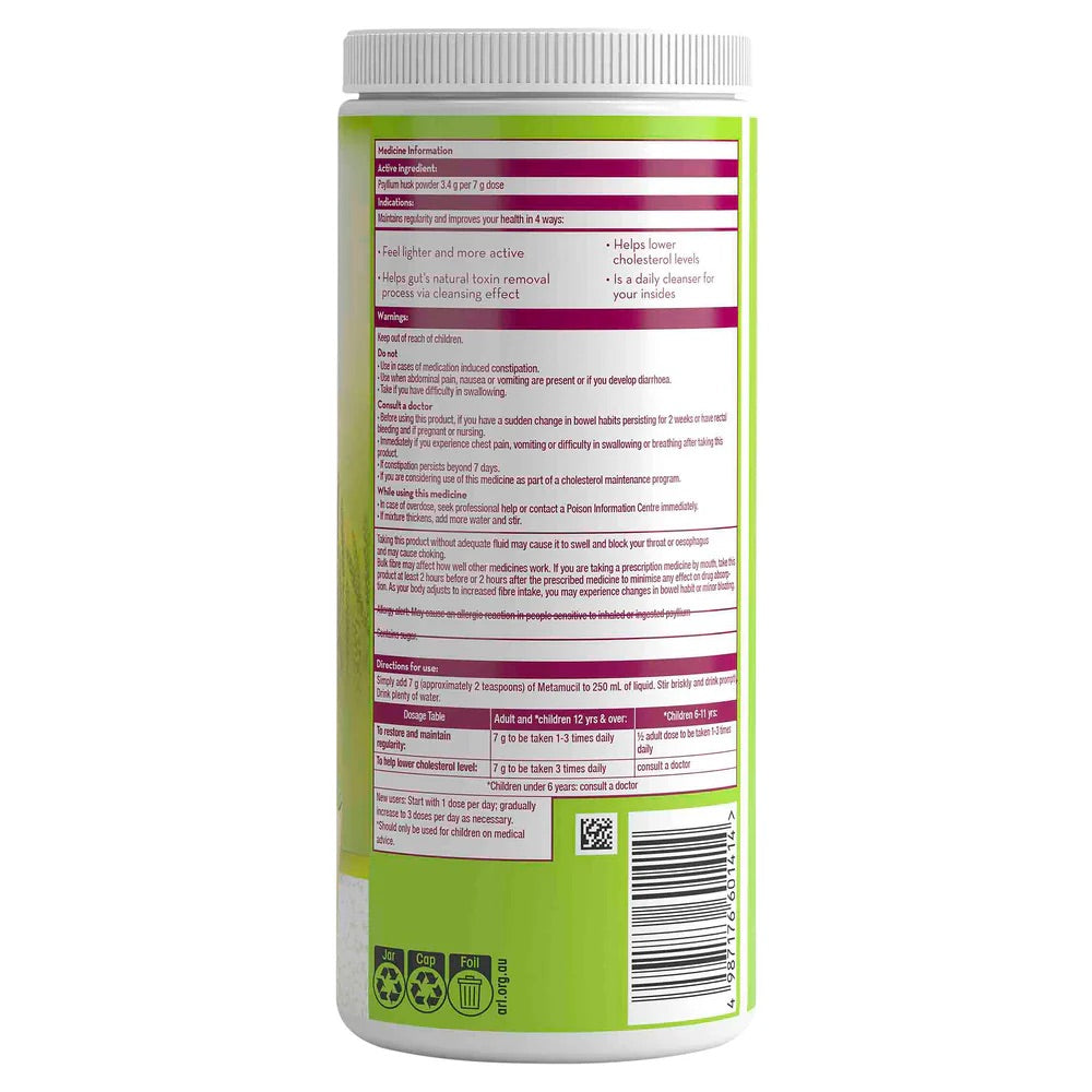 Metamucil Multi-Health Fibre with 100% Natural Psyllium - Natural Granular 504g