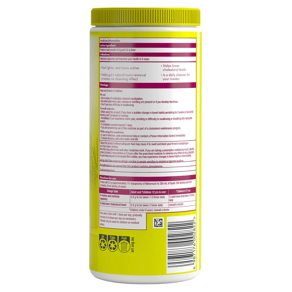 Metamucil Lemon Lime 425g 72 Doses