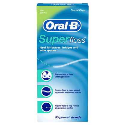 Oral B Super Floss Unwaxed 50m