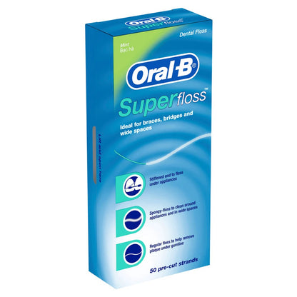 Oral B Super Floss Unwaxed 50m