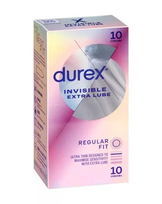 Durex Condoms Invisible Extra Lube 10