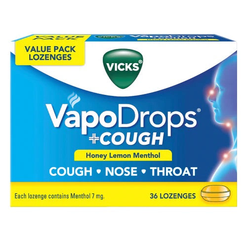 Vicks Vapodrops+Cough Honey Lemon 36
