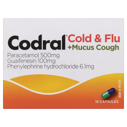 Codral Cold & Flu + Mucus Cough Cap 16