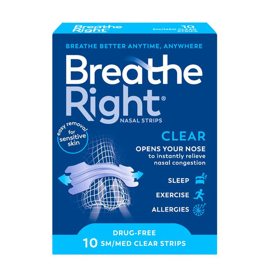 Breathe Right Nasal Strips Clr Sm/Med10s