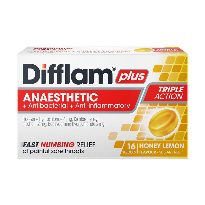 Difflam Plus Anaesthetic Honey&Lemon 16