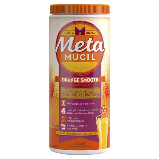 Metamucil Multi-Health Fibre with 100% Natural Psyllium - Orange Smooth 425g