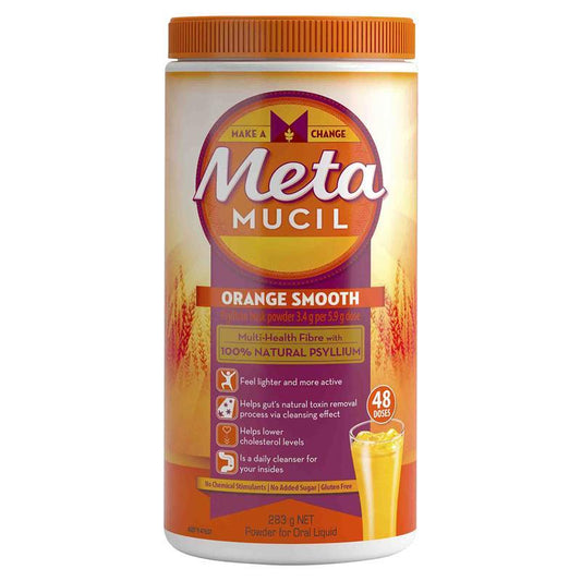 Metamucil Multi-Health Fibre with 100% Natural Psyllium - Orange Smooth 283 g