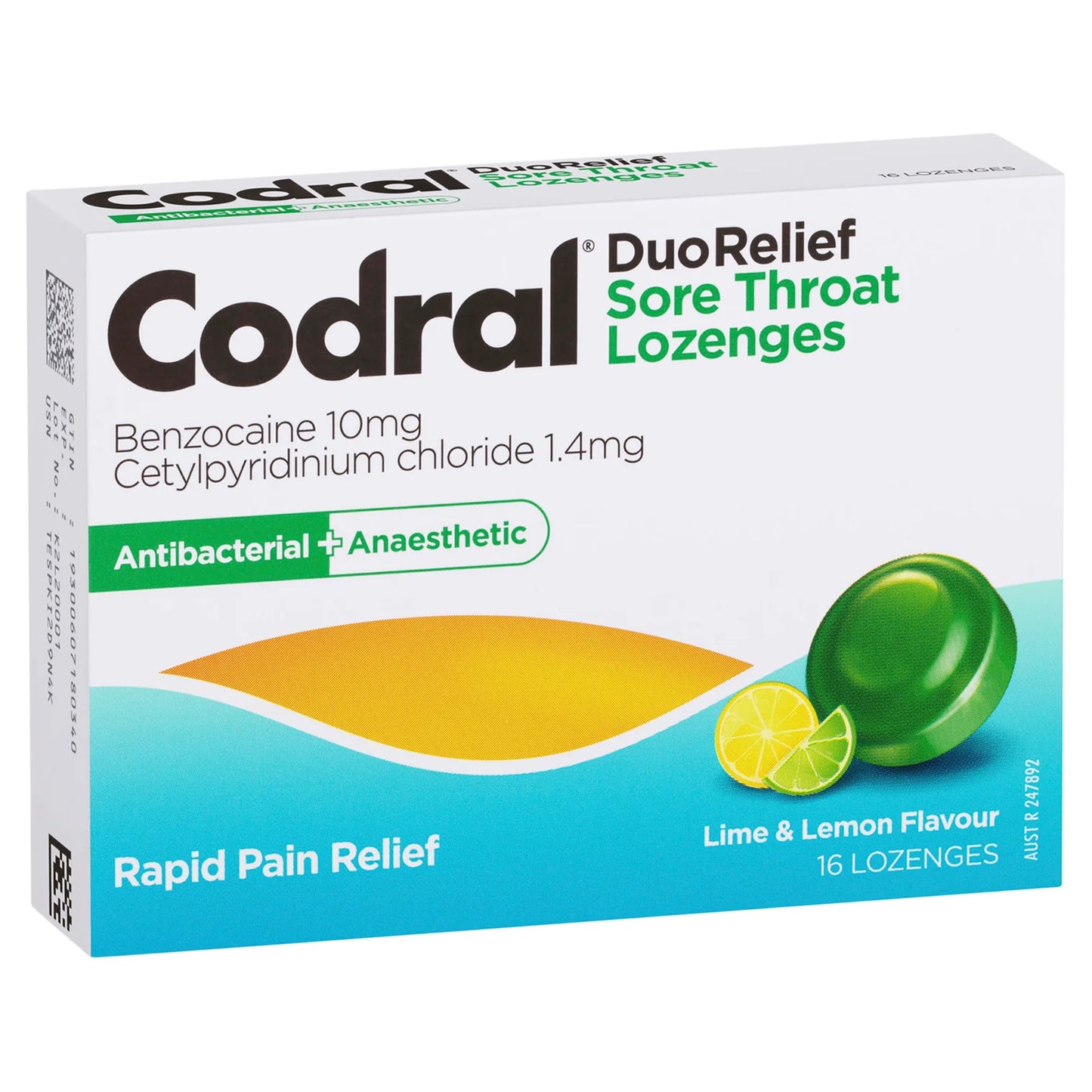 Codral Sore Throat Loz Lime And Lem 16