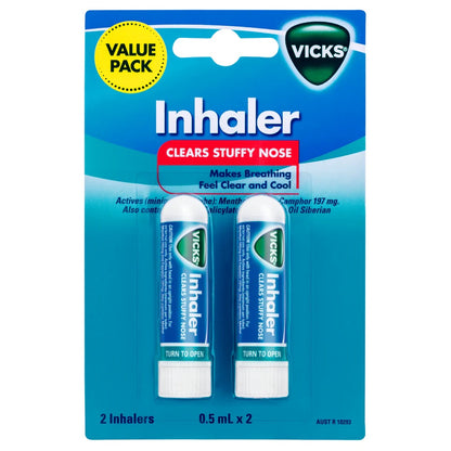Vicks Inhaler Single 0.5ml Twin Pack