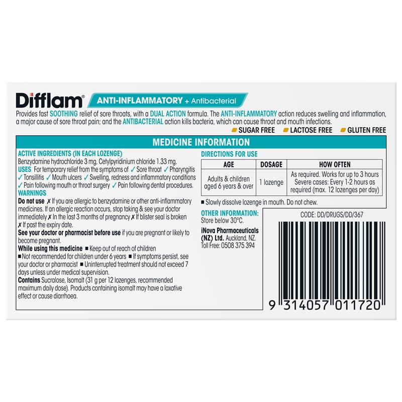 Difflam Loz Lem/Hon Anti-Inflammatory 16