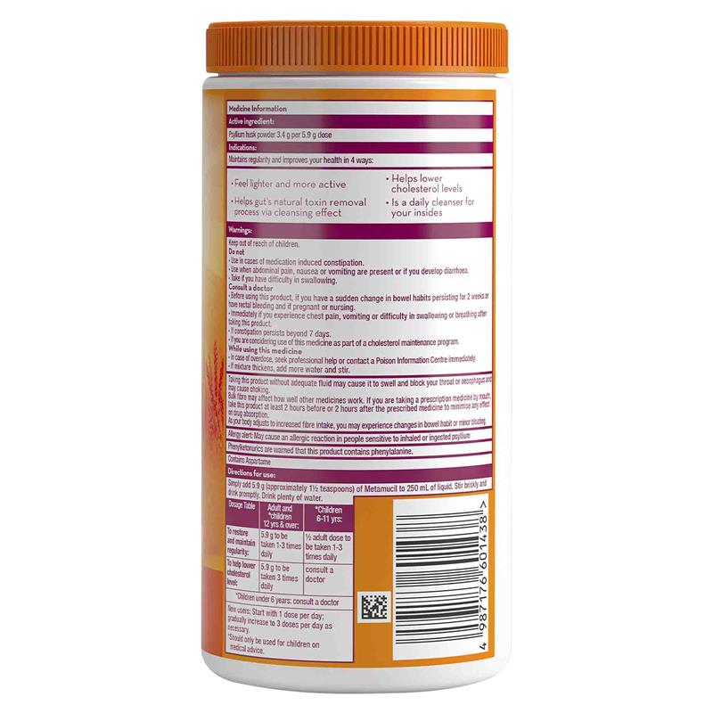 Metamucil Multi-Health Fibre with 100% Natural Psyllium - Orange Smooth 283 g