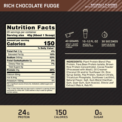 Optimum Nutrition Gold Standard 100% Plant Protein Chocolate 786g
