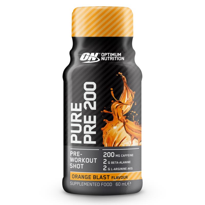 ON PURE PRE 200 PRE-WORKOUT SHOT 60ML 12CT  ORANGE BOX OF 12