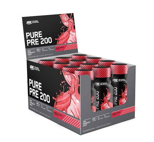 ON PURE PRE 200 PRE-WORKOUT SHOT 60ML 12CT  BERRY BOX OF 12