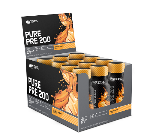ON PURE PRE 200 PRE-WORKOUT SHOT 60ML 12CT  ORANGE BOX OF 12