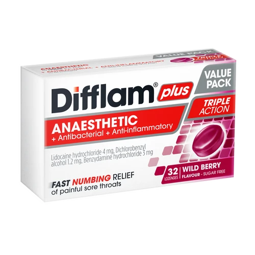 Difflam Plus Anaesthetic Wild Berry Lozenges 32