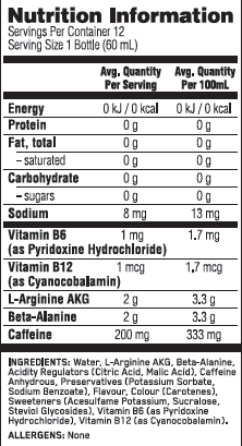 ON PURE PRE 200 PRE-WORKOUT SHOT 60ML 12CT  ORANGE BOX OF 12