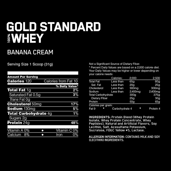 Optimal Nutrition Gold Standard 100% Whey Protein Banana 2.27kg