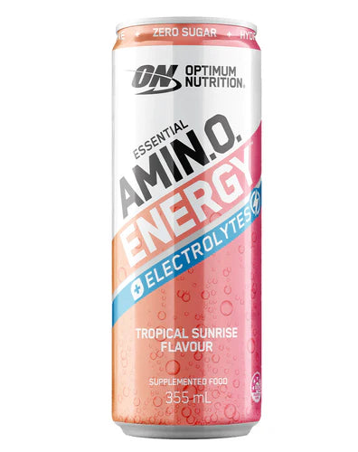ON AMIN.O. ENERGY + ELECTROLYTES SPARKLING RTD  TROPICAL SUNRISE 355ML BOX of 12