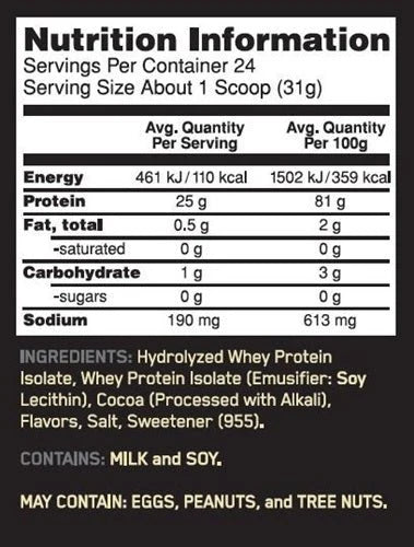 Gold Standard Isolate Protein NZ - ON Whey Isolate 1.32KG CHOC HONEYCOMB