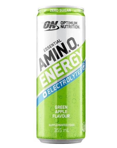 ON AMIN.O. ENERGY + ELECTROLYTES SPARKLING RTD GREEN APPLE 355ML BOX of 12
