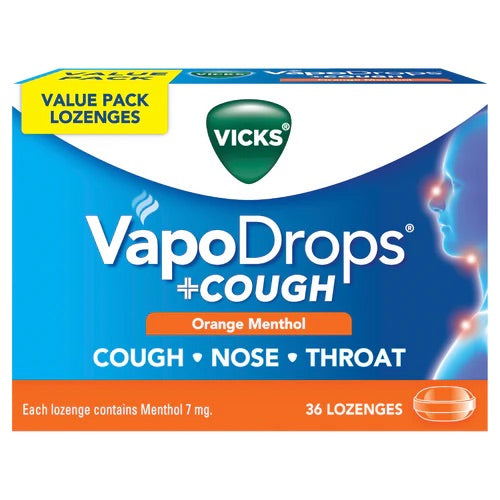 Vicks Vapodrops+Cough Orange 36